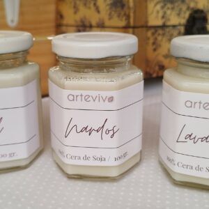 Velas con cera de Soja 100 gr.