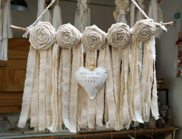 Colgante de Tela con Corazón Inspirador
